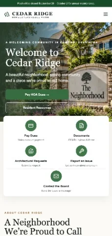 neighborhood mobile homepage screenshot